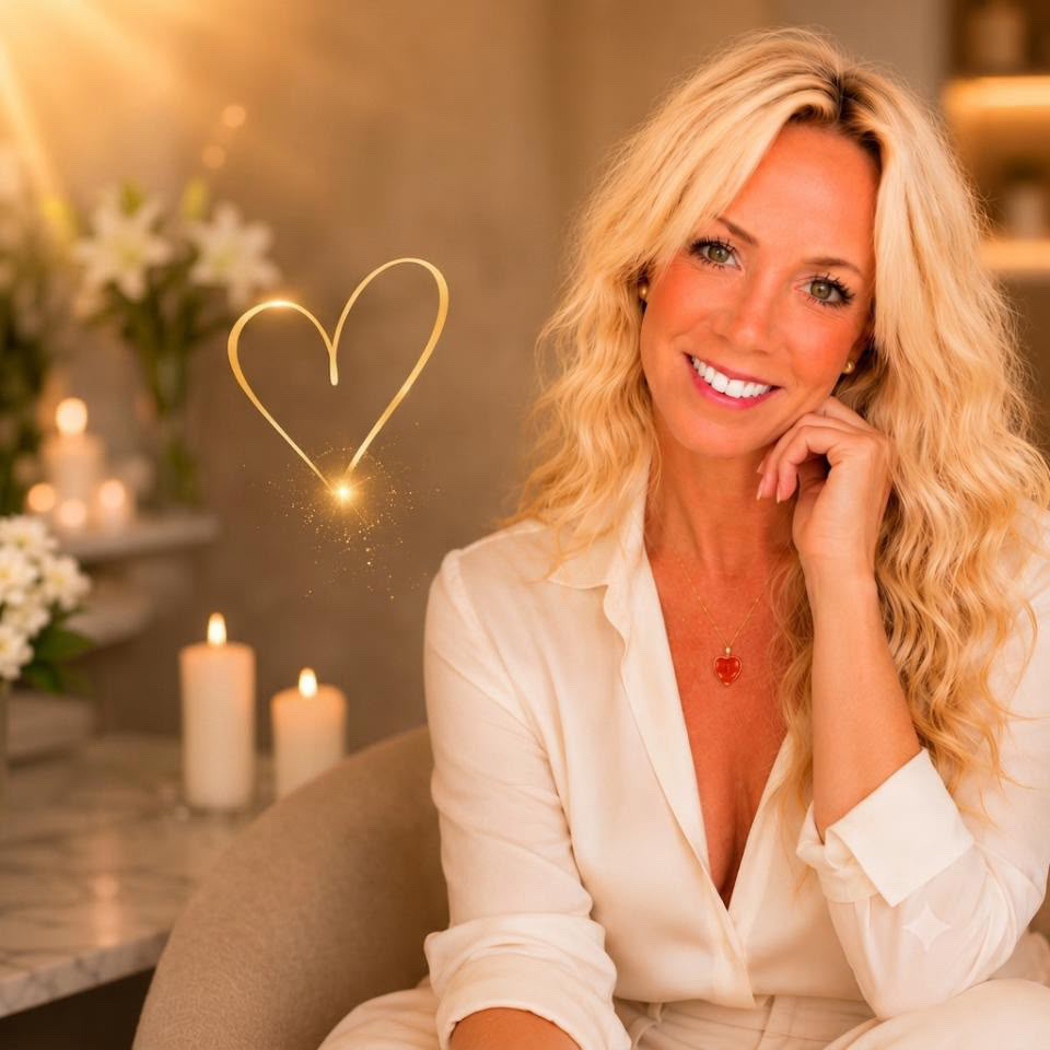 Jessica i varmt ljus med hjärta